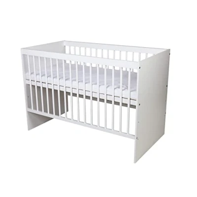 Afbeelding van KMbaby Tany Bed Wit 120 x 60 cm Babybed met 3 verstelbare latten Gelakt grenenhout
