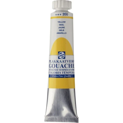 Afbeelding van Plakkaatverf 200 geel Gouache extra fine Talens 20 ml