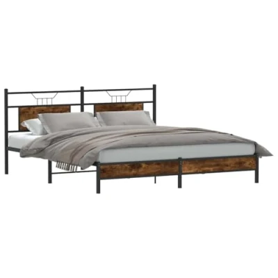 Afbeelding van vidaXL Bedframe zonder matras 183x203 cm spaanplaat gerookt eiken