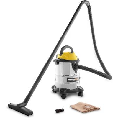 Afbeelding van Powerplus POWX322 Alleszuiger Nat en droogzuiger 1000W Reservoir 15L Nat/droog Blazer voor bladeren vuil Incl. blaasfunctie, zuigslang vloerborstel