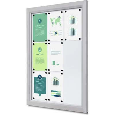 Afbeelding van Outdoor Vergrendelbaar Notitiebord Slim 9 X A4 Syna SCTE9XA4PH Horeca &amp; Professioneel