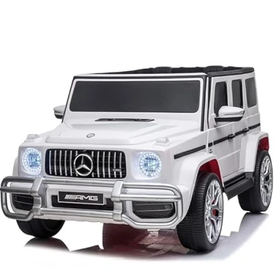 Afbeelding van Mercedes G63 12V 2 persoons kinderauto Wit