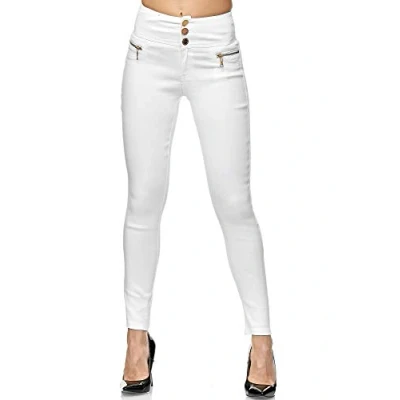 Afbeelding van Elara Damesbroek High Waist Jeggings Chunkyrayan, Wit.