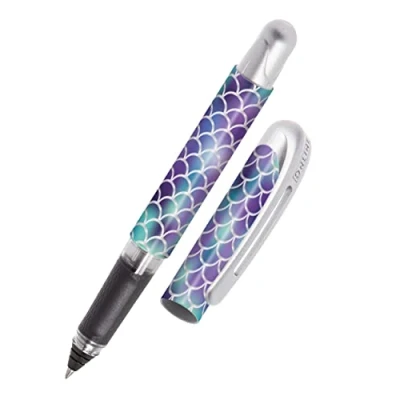 Afbeelding van ONLINE Ergonomische balpen Shiny Dreams, voor basis en middelbare school, zachte grip links rechtshandigen, standaard inktvullingen, navulbaar, blauw, studenten