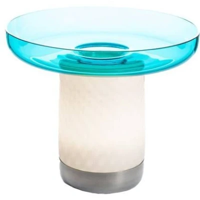 Afbeelding van Artemide Bontà tafellamp met schaal LED oplaadbaar turquoise