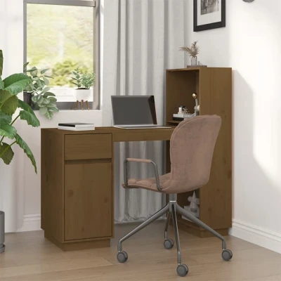 Afbeelding van Bureau 110x53x117 cm massief grenenhout honingbruin