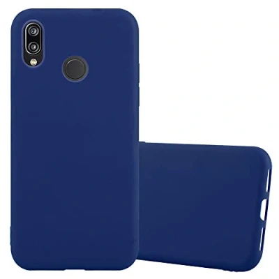 Afbeelding van Cadorabo Hoesje geschikt voor Huawei P20 LITE 2018 / NOVA 3E in CANDY DONKER BLAUW Beschermhoes gemaakt van flexibel TPU silicone Case Cover