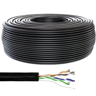 Image de goobay Câble en vrac 100 m UTP CAT 6 bloqué noir