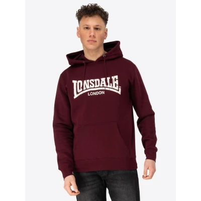 Afbeelding van Lonsdale Normale Passform Wolterton Hoodie, Heren, Maat: XL, Oxblood ecru