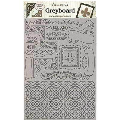 Afbeelding van Stamperia Greyboard A4 Sleeping Beauty Frames (KLSPDA432) (DISCONTINUED)