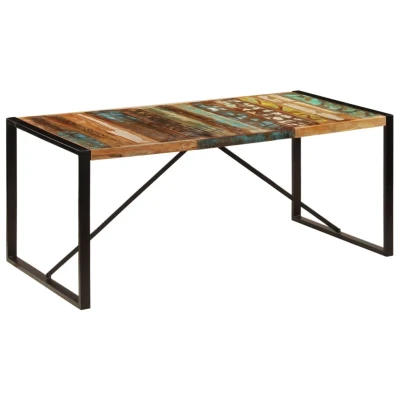 Afbeelding van Eettafel 180x90x75 cm massief gerecycled hout