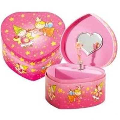 Afbeelding van Simply For Kids Houten Juwelendoosje Hartvorm Met Muziek En Ballerina