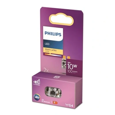 Afbeelding van Energiezuinige Philips LED Capsule Transparant 10 W G4 warmwit licht 2 stuks Bespaar op energiekosten