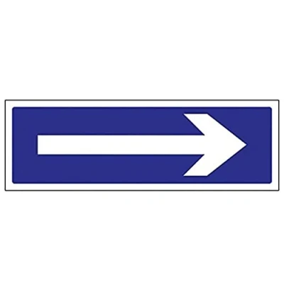 Afbeelding van VSafety Kunststof garagepaneel, 300 mm x 100 mm, blauw 1 stijf, pijl rechts, liggende oriëntatie