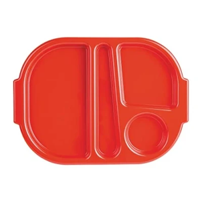 Afbeelding van Kristallon polycarbonaat schaaltje met vakken klein rood 322mm