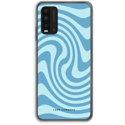 Afbeelding van Case Company® hoesje geschikt voor Xiaomi Redmi 9T Swirl Blauw Soft Cover Telefoonhoesje Bescherming aan alle Kanten en Schermrand