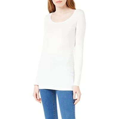 Afbeelding van Vero Moda Vmmaxi My Ls Damesshirt met lange mouwen en ronde hals, Wit (helder wit)