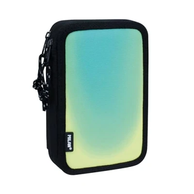 Afbeelding van Dubbele etui Milan Sunset Zwart Groen 19,5 x 13 5 cm 36 Onderdelen