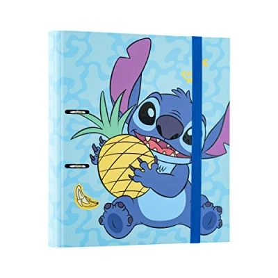 Afbeelding van Grupo Erik Ordner A4 met 2 ringen Lilo &amp; Stitch, Disney Harde map ringen, formaat 27 x 32 cm Schoolbenodigdheden, organizer, kantoorbenodigdheden