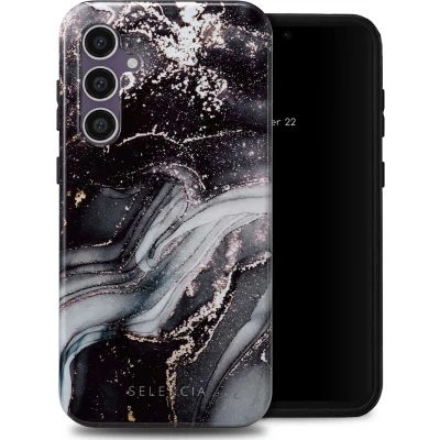 Afbeelding van Selencia Hoesje Geschikt voor Samsung Galaxy S23 FE Vivid Backcover Chic Marble Black