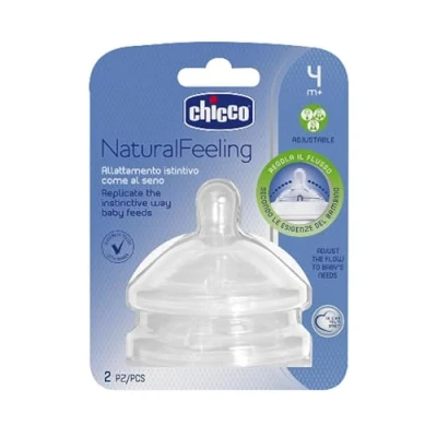 Afbeelding van Chicco Fopspeen 4m+ Recht Siliconen Transparant 2 Stuks
