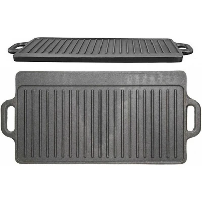 Afbeelding van Gietijzeren Grillplaat Dubbelzijdig 45cm x 23cm KitchenCraft Cast Iron