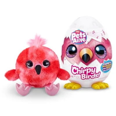 Afbeelding van Pets Alive Chirpy Birds Interactief speelgoed met elektronisch woord en herhaling, flamingo