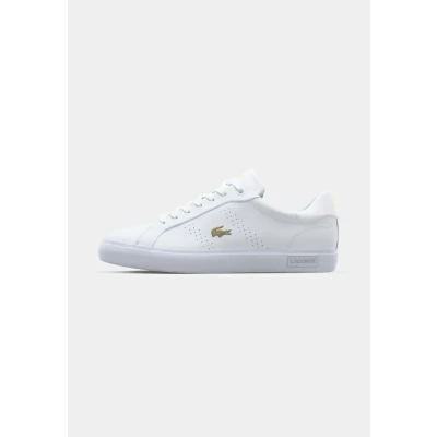 Afbeelding van Lacoste Powercourt 2.0 Sneakers laag, Dames, Maat: 39.5, White/gold Leer