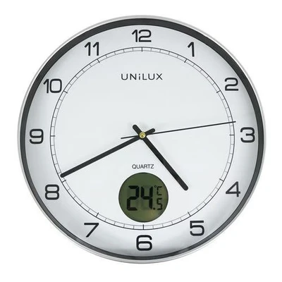 Afbeelding van Wandklok Unilux Tempus diameter30,5cm lichtgrijs/wit