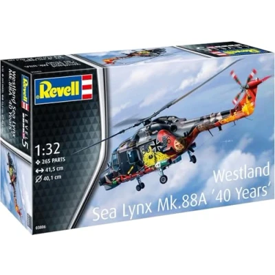 Afbeelding van 1:32 Revell 03806 Westland Sea Lynx MK.88A Speciale Kleuren 40 Jaar! Helikopter Plastic Modelbouwpakket