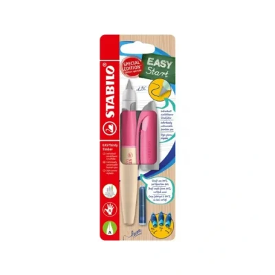 Afbeelding van STABILO Easybirdy Timber Ergonomische vulpen voor rechtshandigen, met beginnende veer, roze, inclusief patroon
