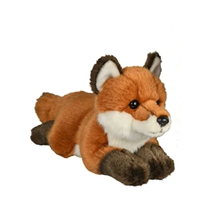 Afbeelding van Uni Toys Liggende rode vos 24 cm (lengte) pluche bosvos knuffeldier