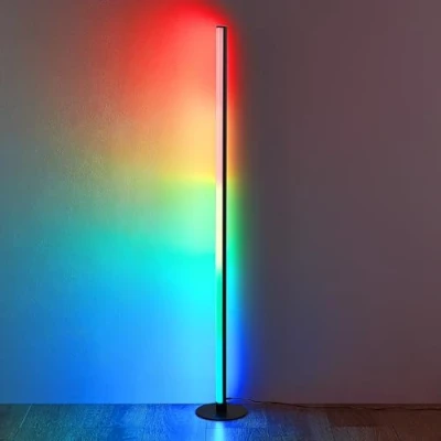 Afbeelding van REALITY TENDO Vloerlamp Staande lamp Zwart incl. 1x LED RGB 11W Dynamisch licht Geintegreerde dimmer Memory functie Afstandsbediening kleurwisselaar Sound bediening