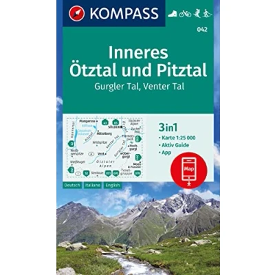 Afbeelding van KOMPASS Wanderkarte 042 Inneres Ötztal und Pitztal, Gurgler Tal, Venter Tal 1:25.000