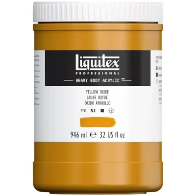 Afbeelding van Liquitex 4413416 Professional Heavy Body acrylverf in kunstenaarskwaliteit met uitstekende lichtbestendigheid van boterachtige consistentie, pot 946 ml, oxidegeel