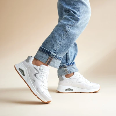 Afbeelding van Skechers Uno Gen1 Wavy Shimmer Meisjes Sneakers Wit