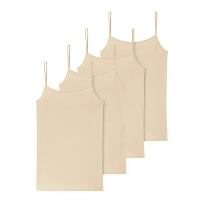 Afbeelding van Schiesser 4ER PACK Hemd, Dames, Maat: 46, Sand