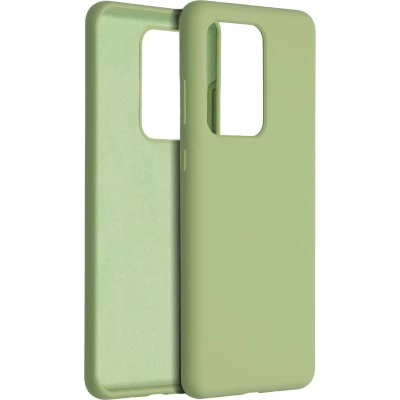 Afbeelding van Accezz Hoesje Geschikt voor Samsung Galaxy S20 Ultra Siliconen Liquid Silicone Backcover Groen