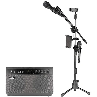 Image de RockJam RJKSK BK Premium Performer Appareil de karaoké Bluetooth 100 W avec deux microphones