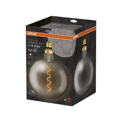 Afbeelding van OSRAM vintage 19 6 LED lamp, smoke tint, 4.8W, 15 lm
