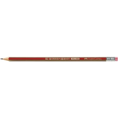Afbeelding van Faber Castell grafietpotlood Dessin 2001 HB met gum FC 112100