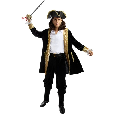 Afbeelding van FUNIDELIA Piraten Kostuum Deluxe Zeerover Maat 3XL Zwart