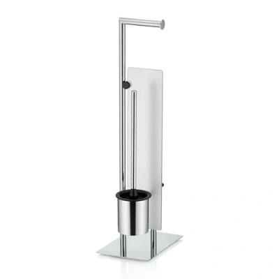 Afbeelding van Wc borstel en Toiletrollen houder, Zilver Kela Style