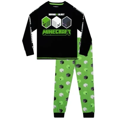 Afbeelding van Minecraft pyjama voor jongens, zwart.