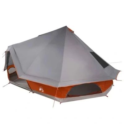 Afbeelding van vidaXL Familietent Tipi Grijs en Oranje, 10 Persoon, Waterdicht