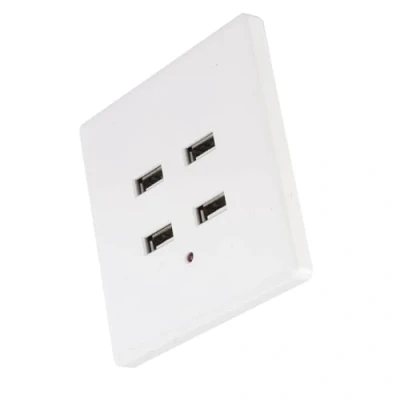 Afbeelding van USB aansluiting, 220 V, wit, 4 poorten voor iPhone, iPad, Android, Samsung