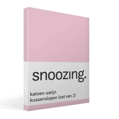 Afbeelding van Snoozing Katoen satijn Kussenslopen Set van 2 40x60 cm Roze