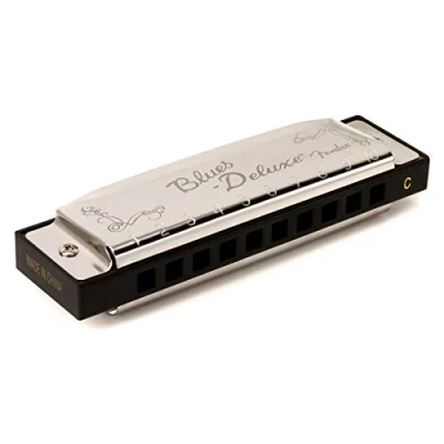 Afbeelding van Fender blauws Deluxe Harmonica Key of C Diatonische mondharmonica