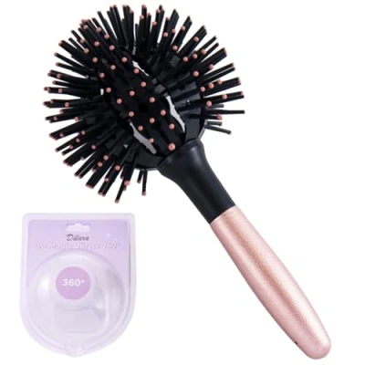 Afbeelding van 3D Balborstel 360 ronde borstel voor volumetrische golven, krullen en strandgolven, ideaal het föhnen, draaien stylen van haar Bomb Ball Curl Brush