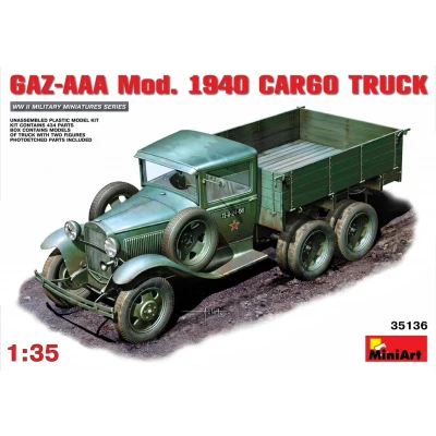 Afbeelding van Miniart Gaz aaa. Mod. 1940. Cargo Truck. (Min35136) modelbouwsets, hobbybouwspeelgoed voor kinderen, modelverf en accessoires